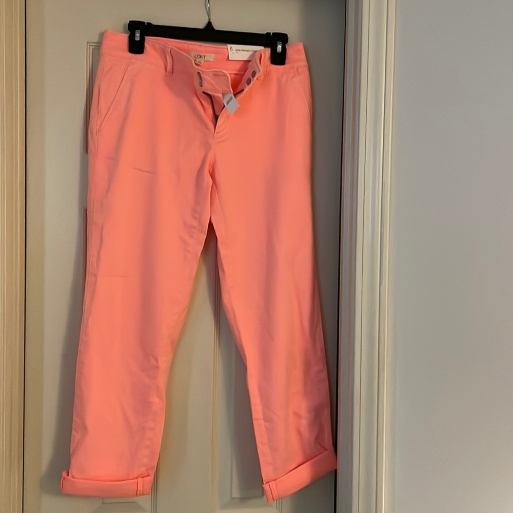 Loft neon girlfriend chino NWT